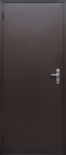 Металлическая дверь с тёмно-коричневым порошковым окрашиванием