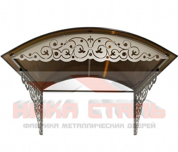 Стальной козырек над крыльцом с лазерной резкой